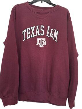 Texas A&M Maroon Crewneck Sweatshirt Large Genuine Stuff Cotton Blend